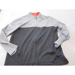 Lands End Jacket Mens XL Full Zip Track Gray Black Verizon Logo